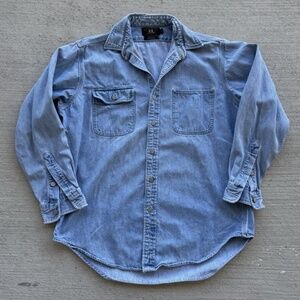 RRL Ralph Lauren Men’s Denim Shirt – Size Large  ⭐️⭐️⭐️ 3-Star RRL — Mid-1990s